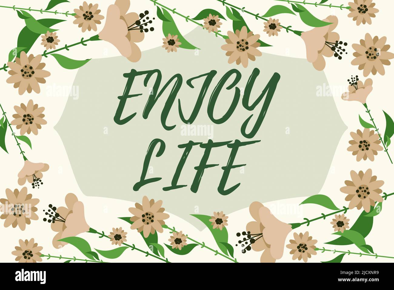Writing displaying text Enjoy Life. Word Written on Any thing, place,food or person, that makes you relax and happy Blank Frame Decorated With Stock Photo