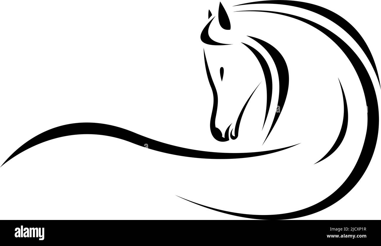 Vector head of horse on a white background. Easy editable layered vector illustration. Stock Vector