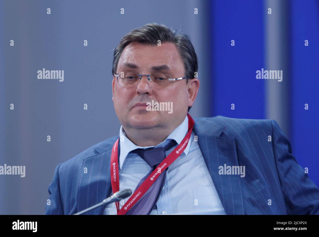 Konstantin Chuychenko, Russia's Minister of Justice, attends a session of the St. Petersburg International Economic Forum (SPIEF) in Saint Petersburg, Russia June 16, 2022. REUTERS/Maxim Shemetov Stock Photo