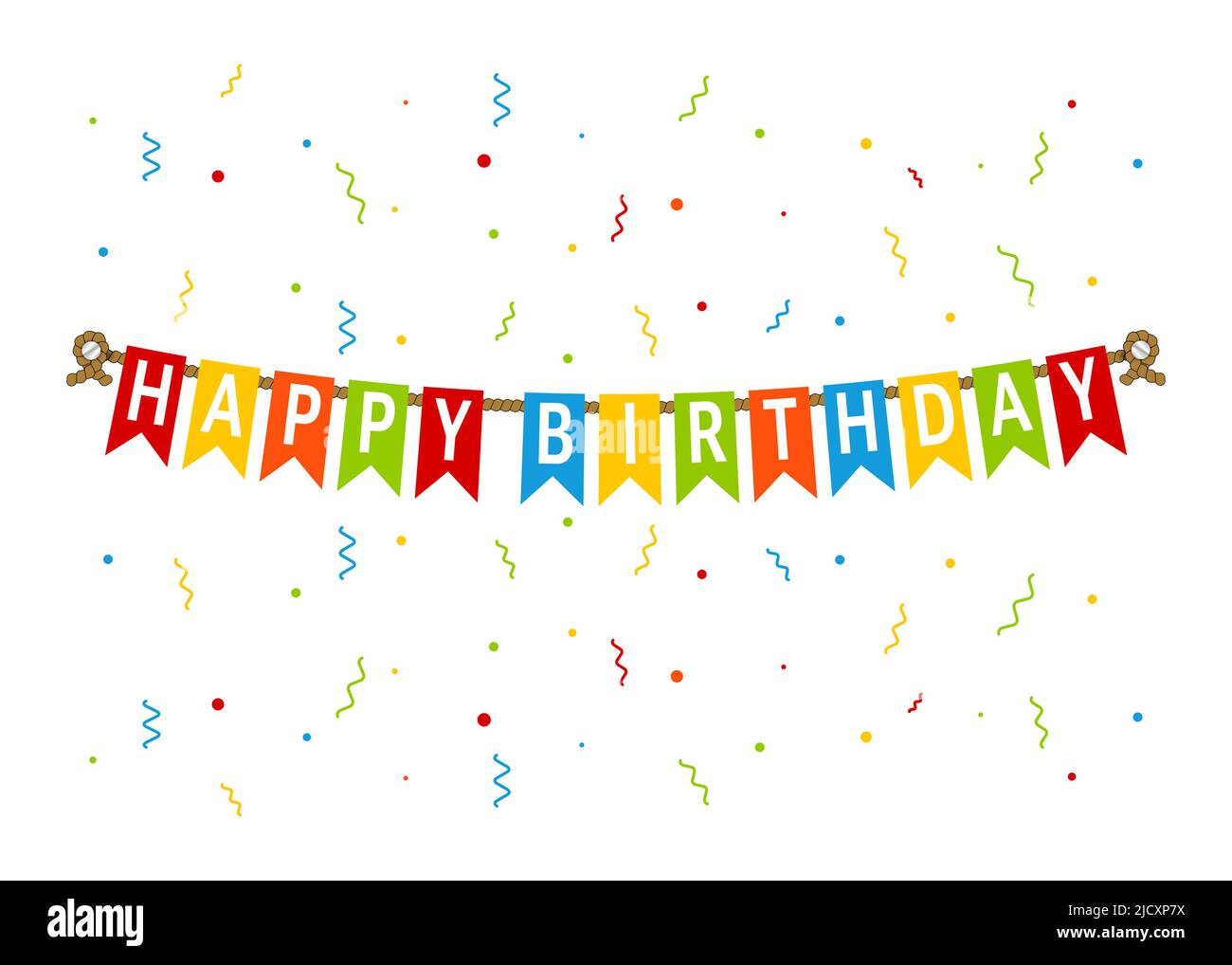 Multicolored bright buntings flags garlands Stock Vector