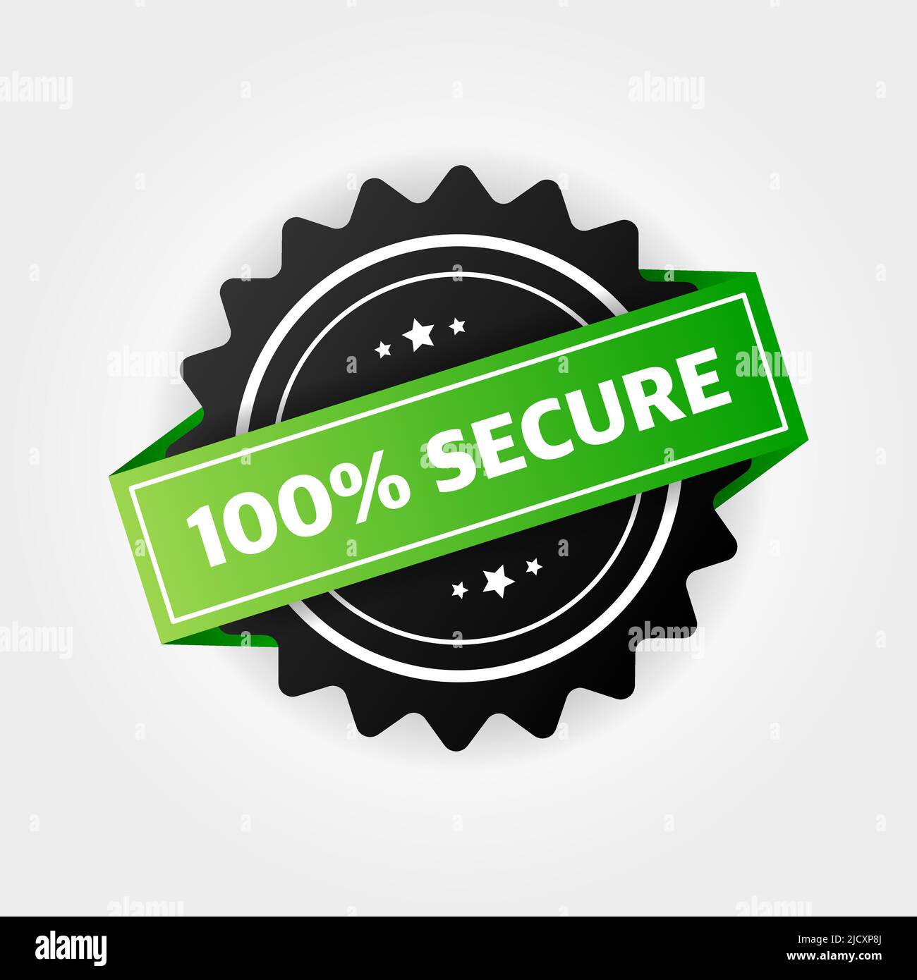 100 Secure grunge vector stamp. Badge or button for commerce website. Stock Vector