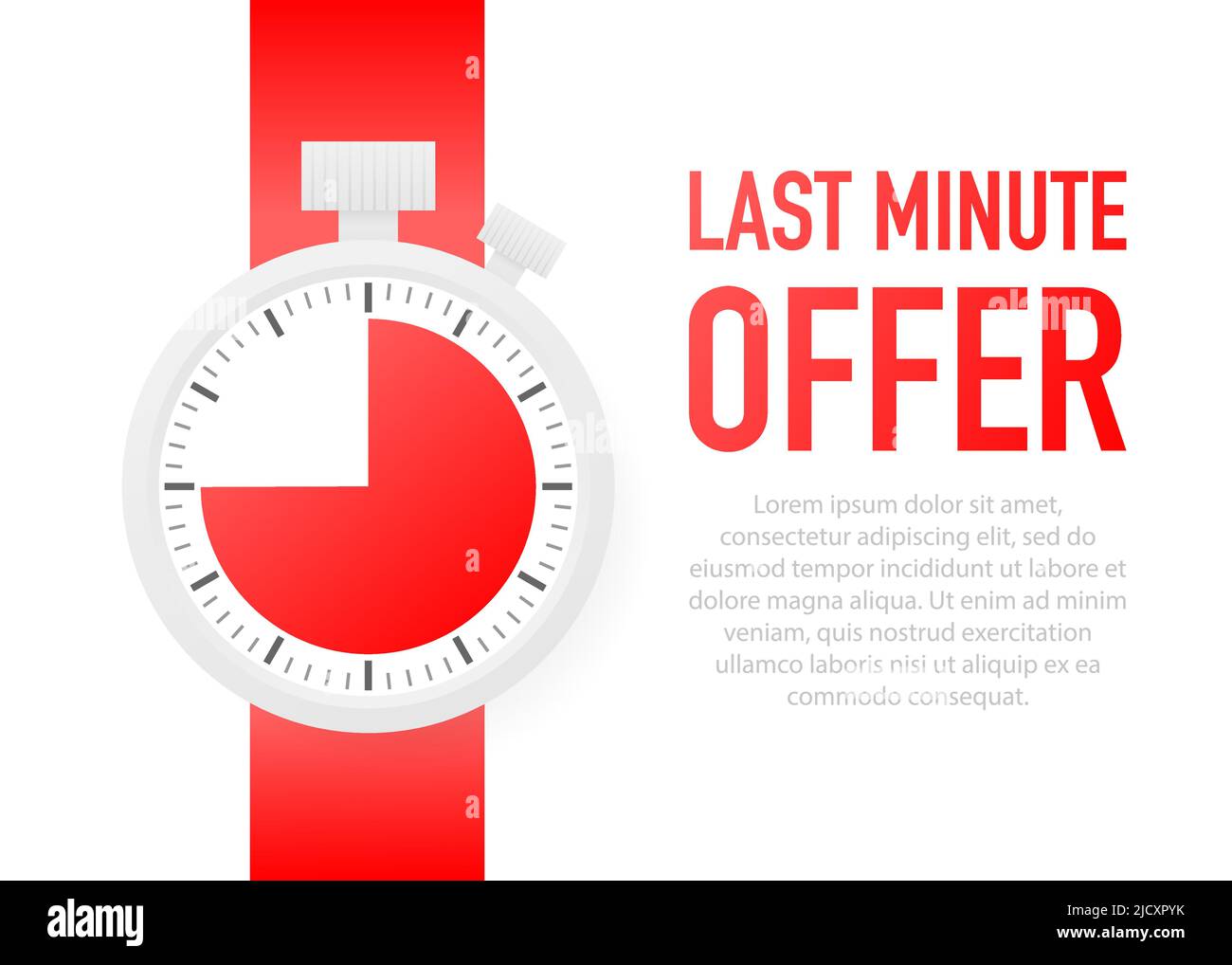 last minute offer with clock sign banner. Business commerce shopping