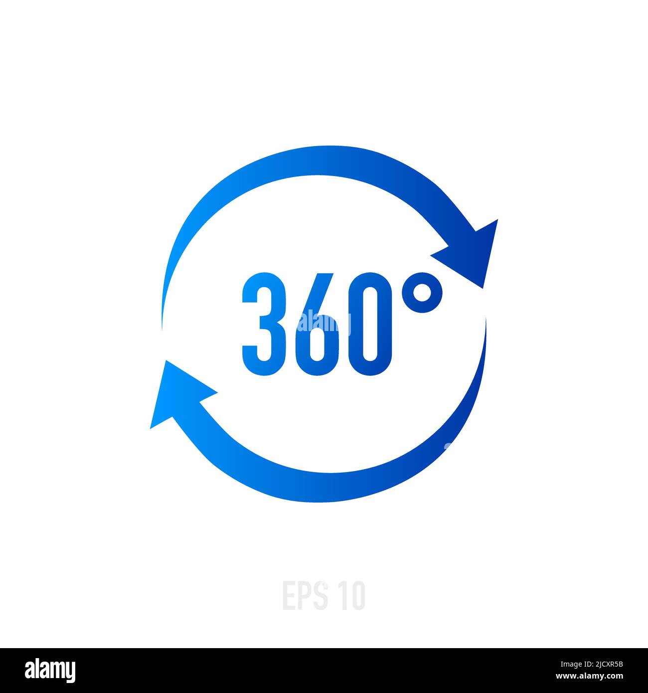 360 degrees view sign icon on white background Stock Vector