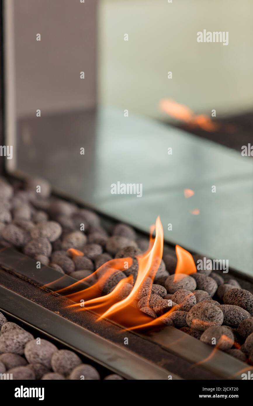 Decorative fireplace Stock Photo