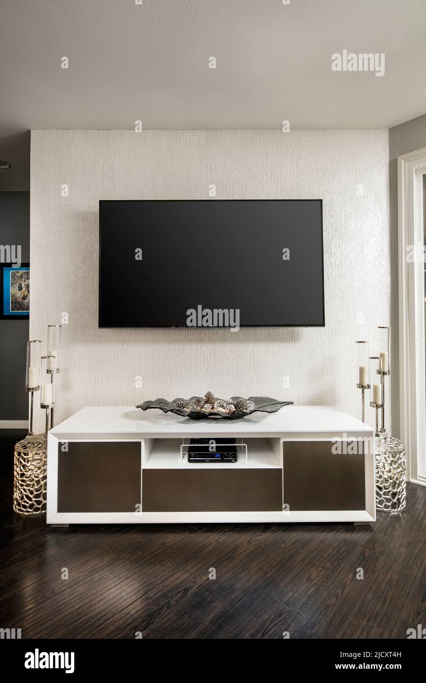 TV room Interior of a Modern Apartment Stock Photo