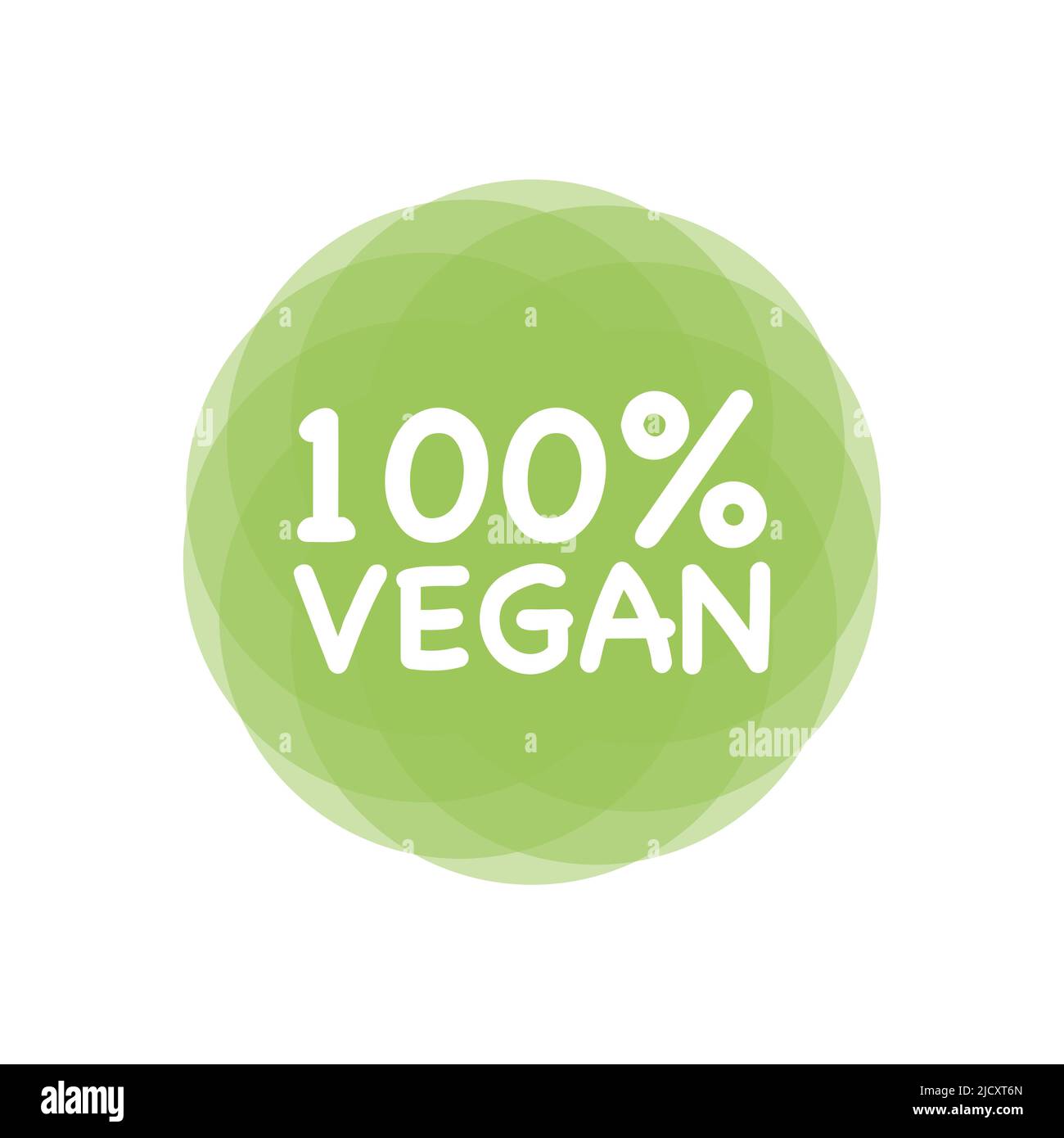 Vector round eco, bio green logo or sign. 100% Vegan. Organic design ...