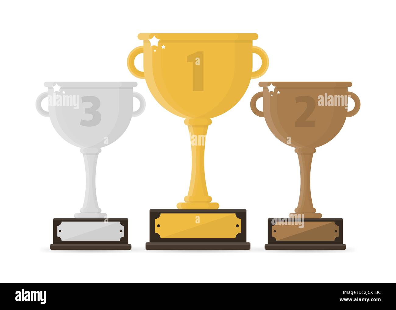 Vector Trophy Cup Flat Icon. Winners golden cup Stock Vector Image ...