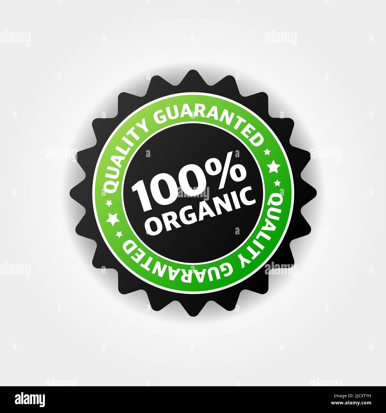 Grunge office label with the text 100% organic. Natural health food. Stock Vector