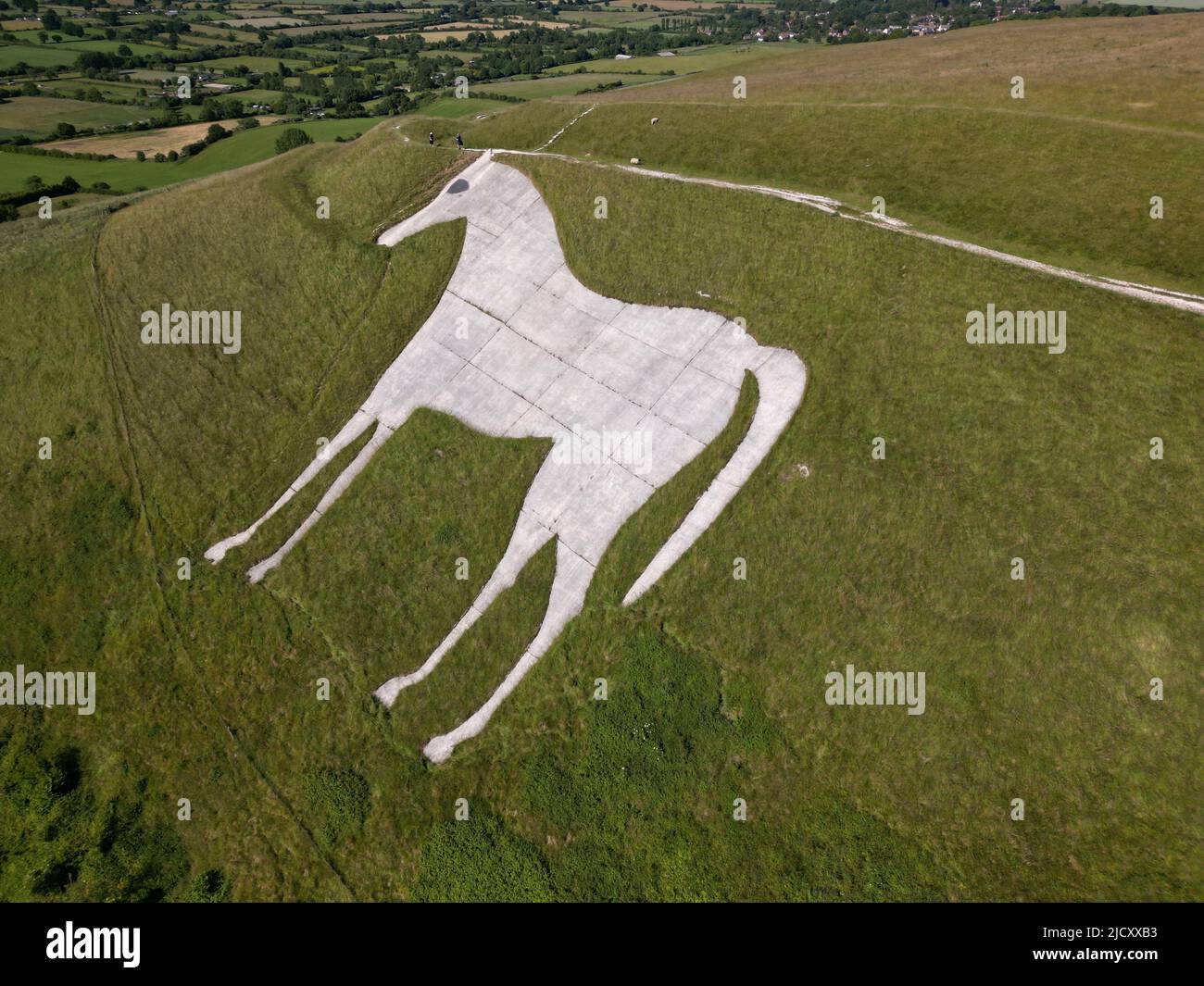 Westbury White Horse chalk Hill figure. Bratton Castle. Wessex Ridgeway