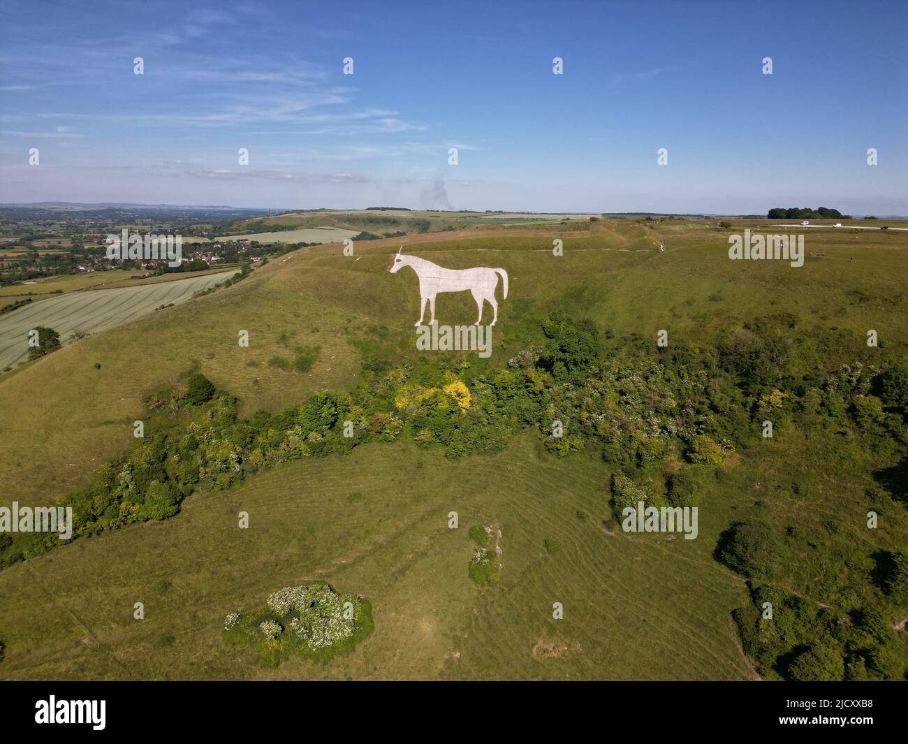 Westbury White Horse chalk Hill figure. Bratton Castle. Wessex Ridgeway