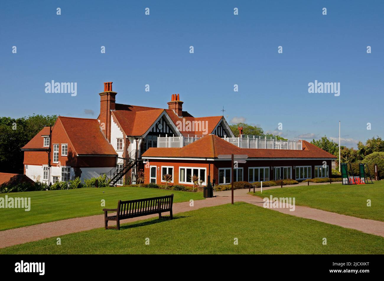 The Clubhouse, Royal Eastbourne Golf Club, Eastbourne, Sussex, England  Stock Photo - Alamy