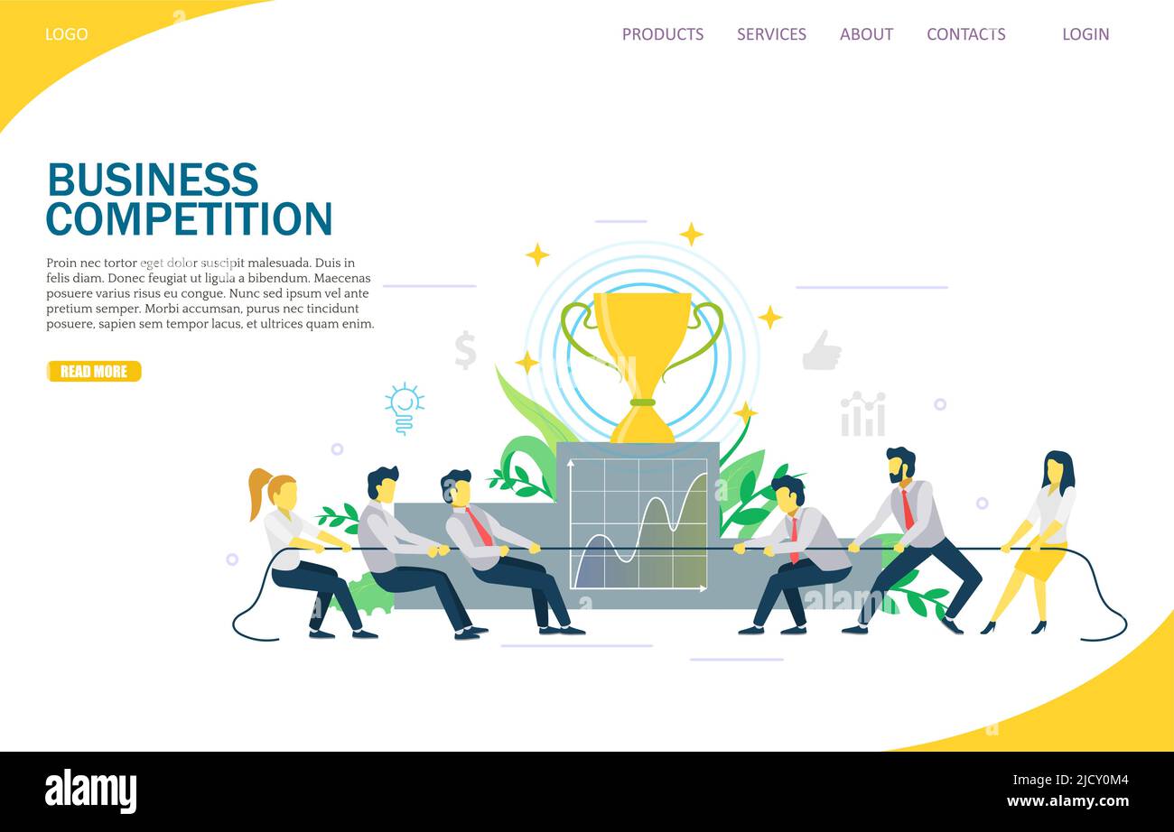 Business competition vector website landing page design template Stock ...