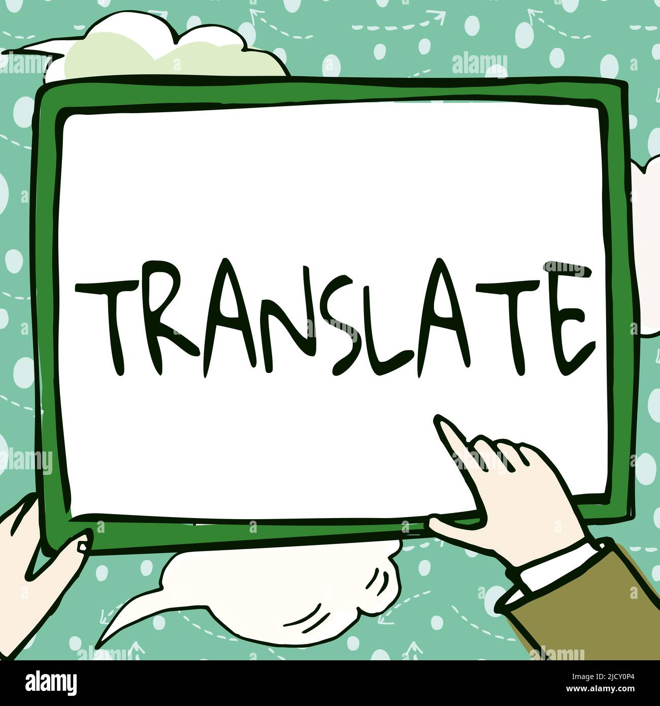 Text Sign Showing Translate. Business Idea Another Word With Same  Equivalent Meaning Of A Target Language Hands Holding Paper Showing New  Ideas Stock Photo - Alamy