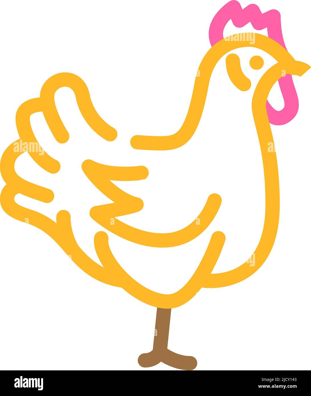 chicken domestic farm bird color icon vector illustration Stock Vector ...
