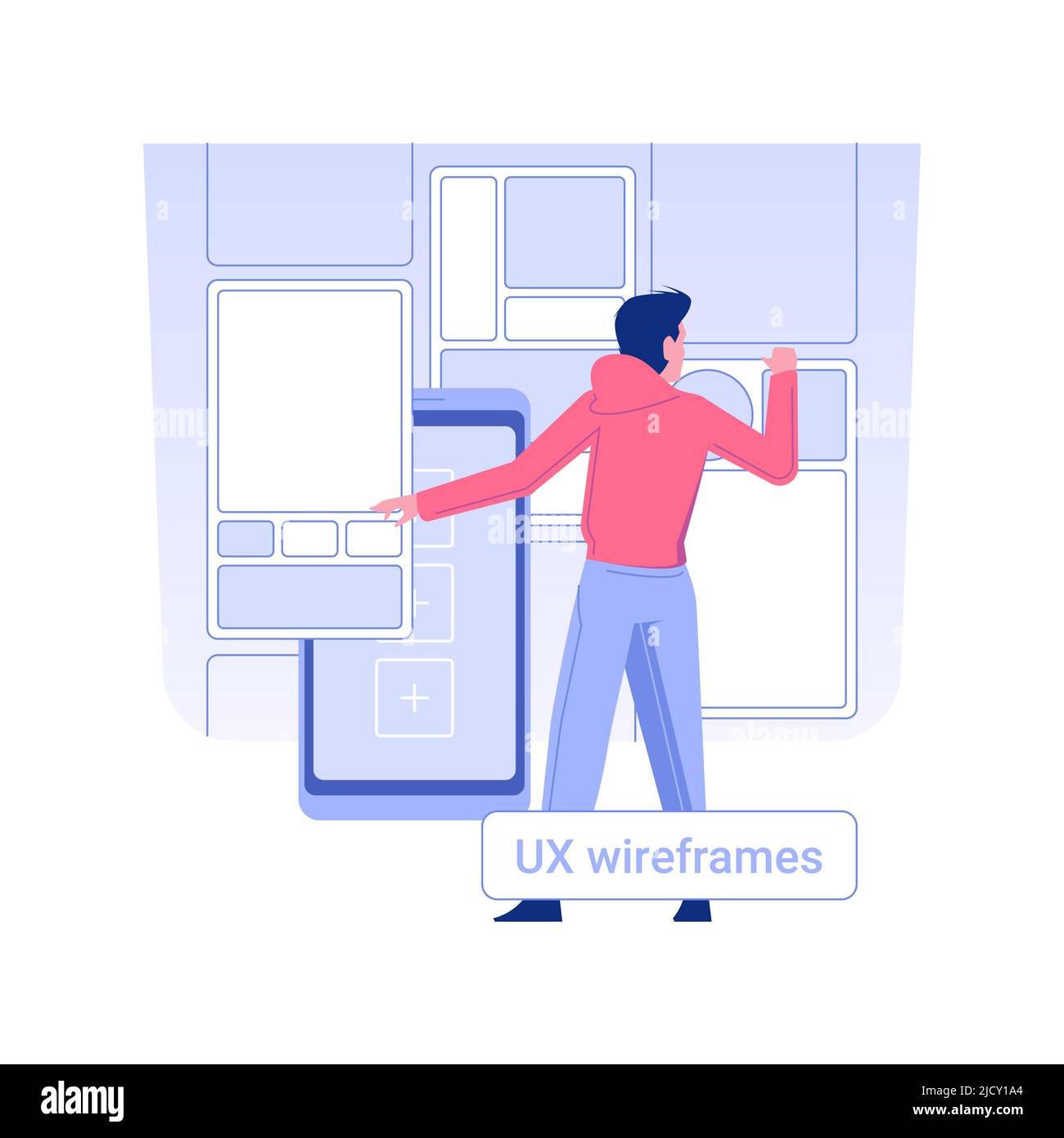 UX wireframes isolated concept vector illustration. UX designer ...
