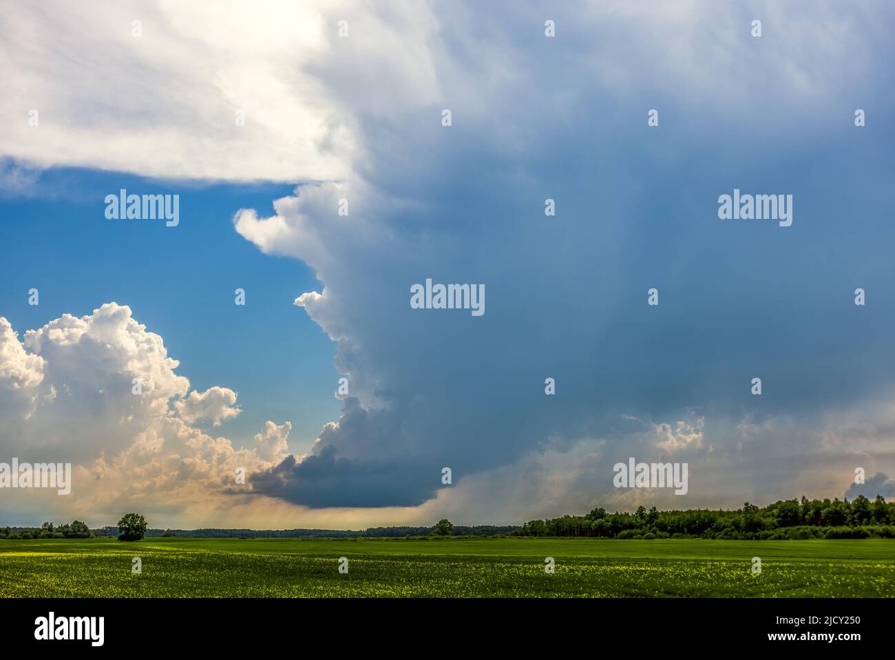 A Low Precipitation Supercell, amazing storm structure Stock Photo