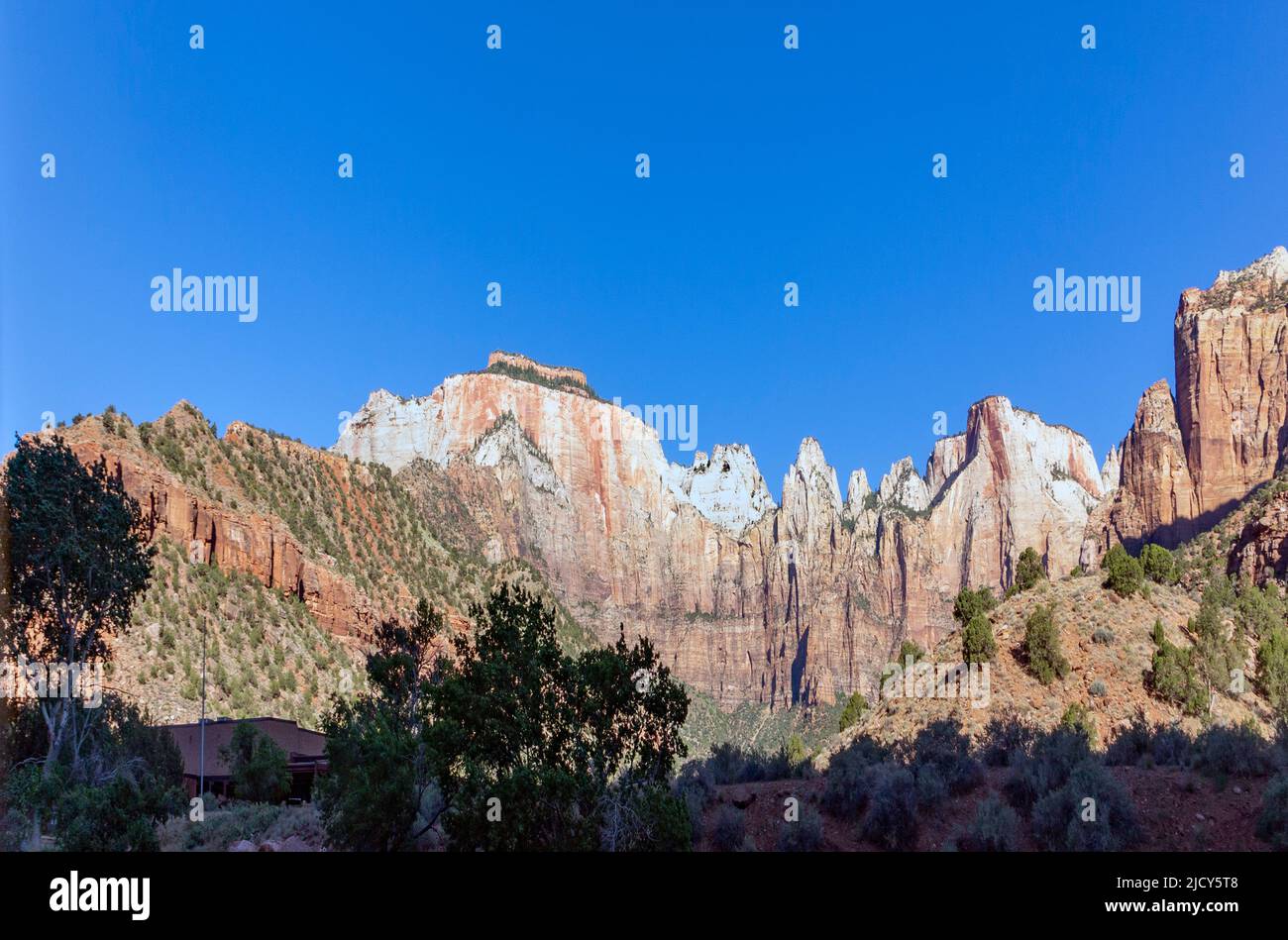 scenic mountains at Zion national Park seen from valley Stock Photo Alamy