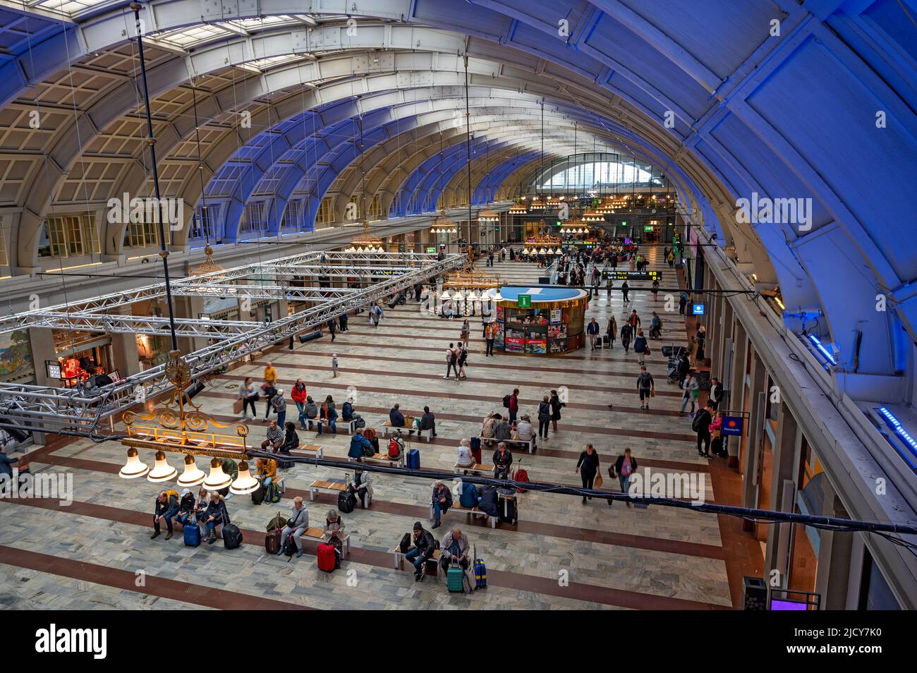 view across the hall of the railwaystation 'Centralstation' in Stockholm Stock Photo