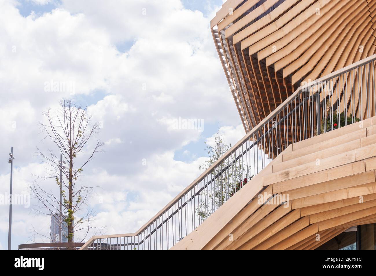 Hagen restaurant timber pavilion in Queen Elizabeth Olympic Park