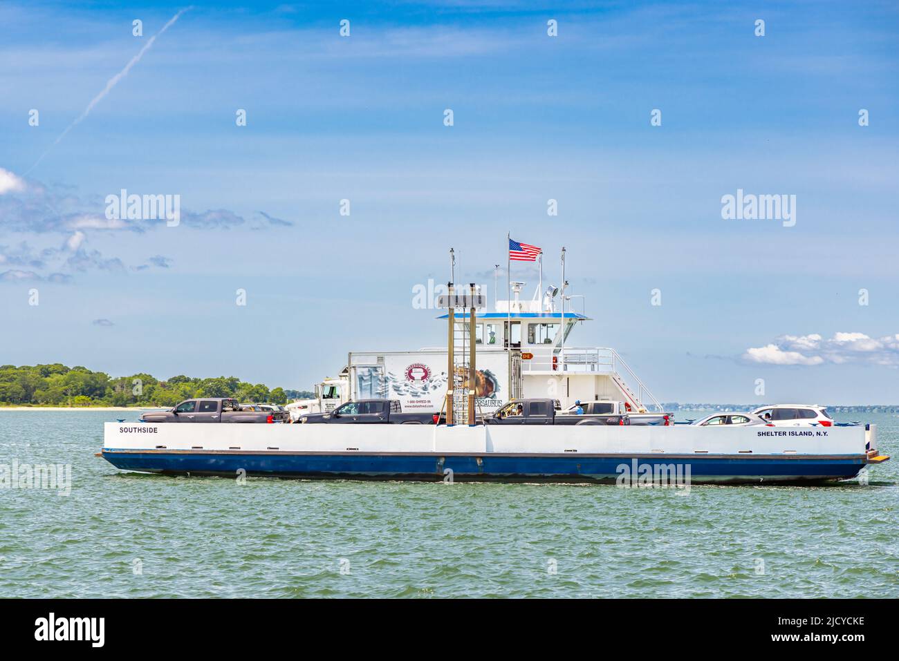 The Shelter Island Ferry, Southside, making a crossing to North Haven
