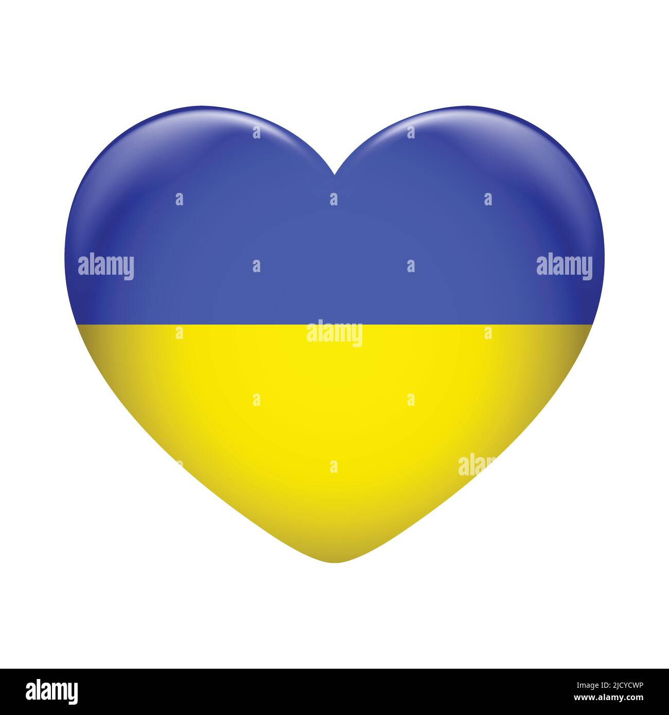 Ukraine flag icon isolated on white background. Ukraine flag. Flag icon glossy. Stock Vector