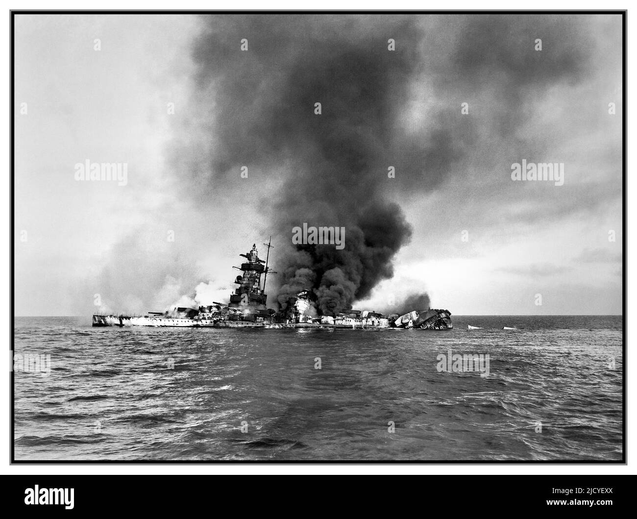 GRAF SPEE SCUTTLED  Nazi German Battleship Admiral Graf Spee after being trapped and subsequently scuttled off Montevideo, Uruguay, Dec 17th 1939. WW2 World War II GRAF SPEE Captain Langsdorff Stock Photo