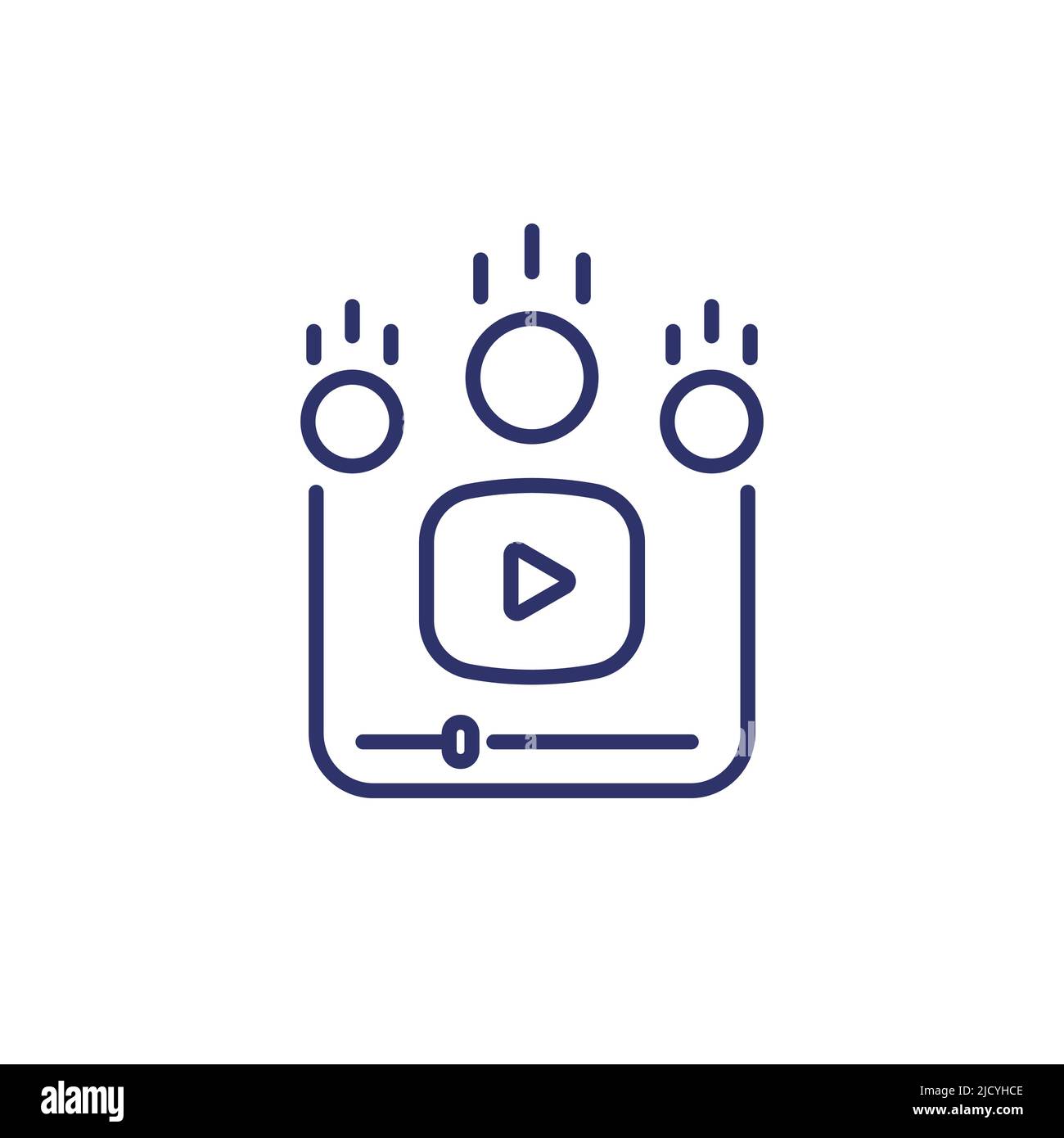 Video monetization icon, line vector Stock Vector