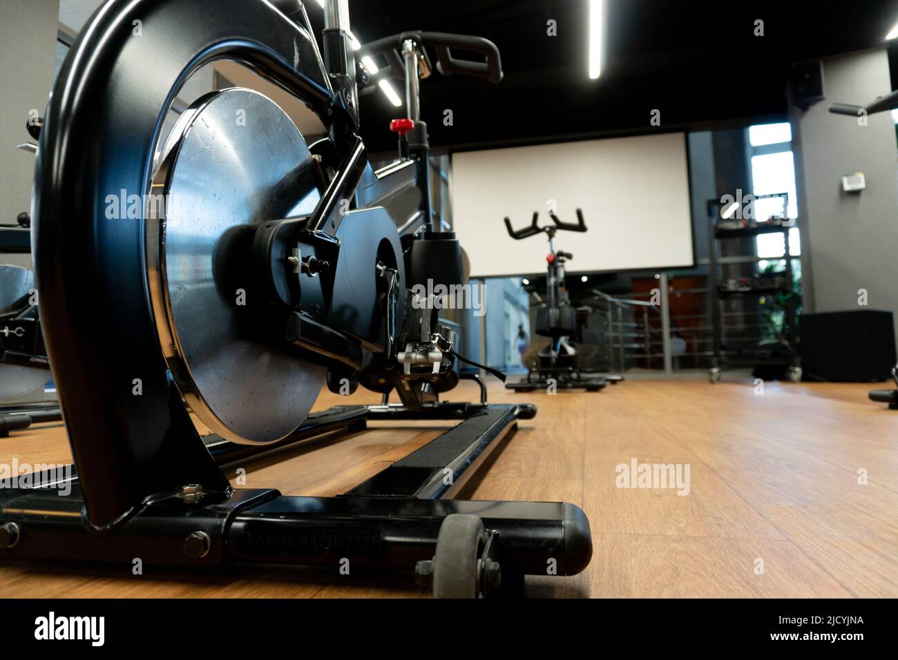 Exercise cardio wheel gym bike fitness workout healthy athlete loss