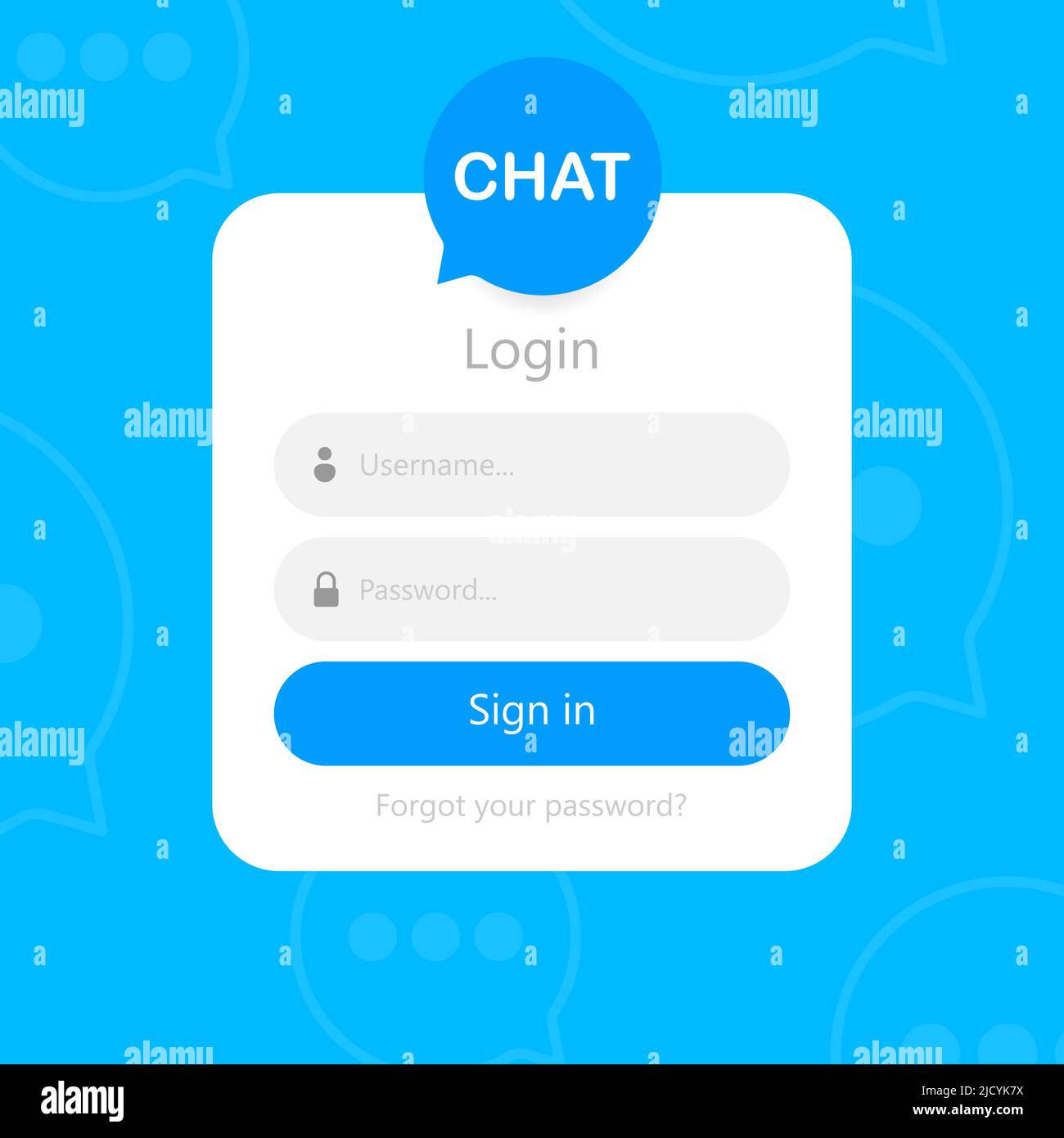 Login form icon. Login form page. Chat authorization. Vector ...