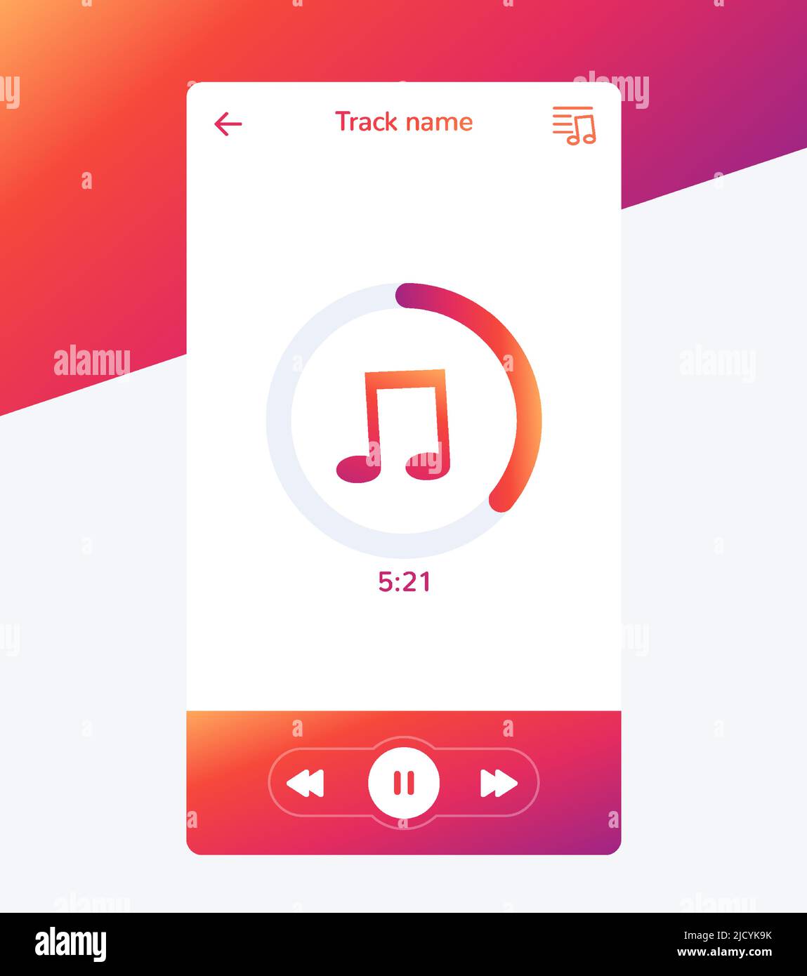Music player interface, mobile app design Stock Vector Image & Art - Alamy