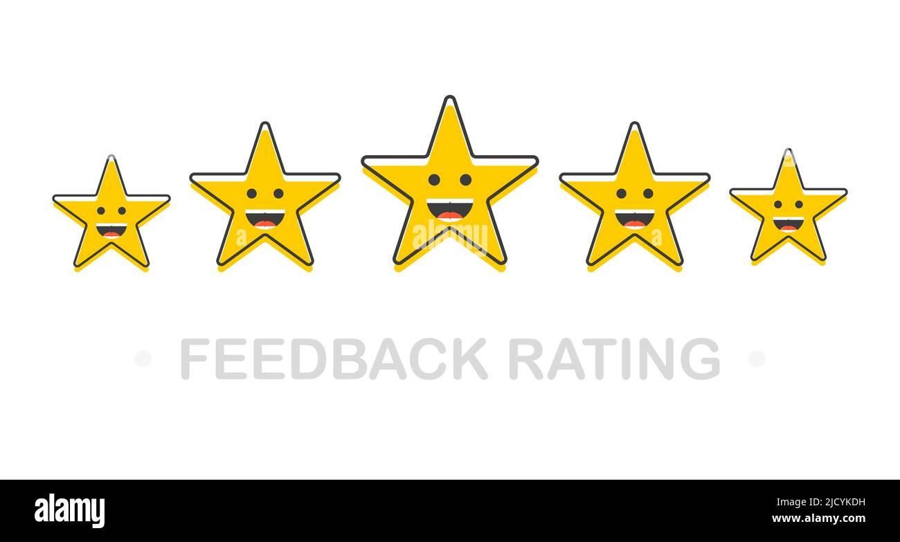 Set of stars rating. Customer review with gold star icon. Vector ...