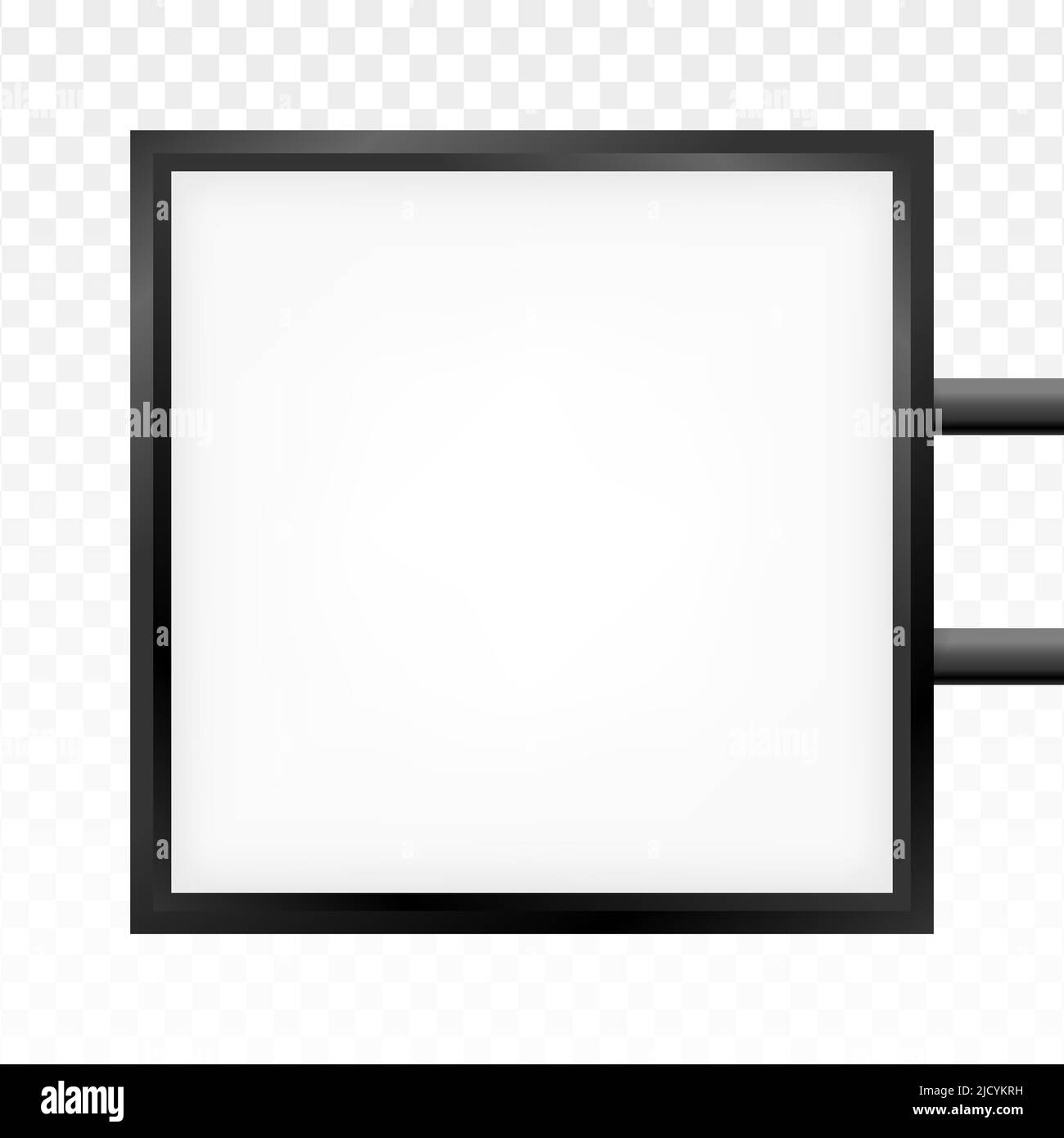 Circular signboard mock up isolated on gray background. Circular illuminated lightbox with empty space for design. Stock Vector