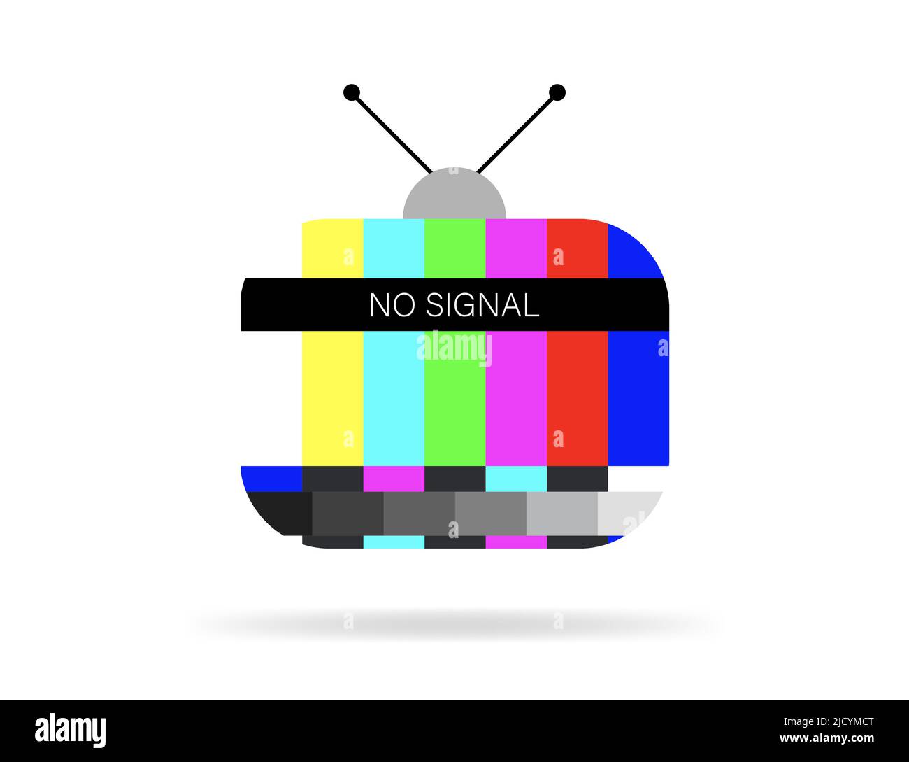 Distorted glitch tv. Descendant network. No signal. abstract background. Stock Vector