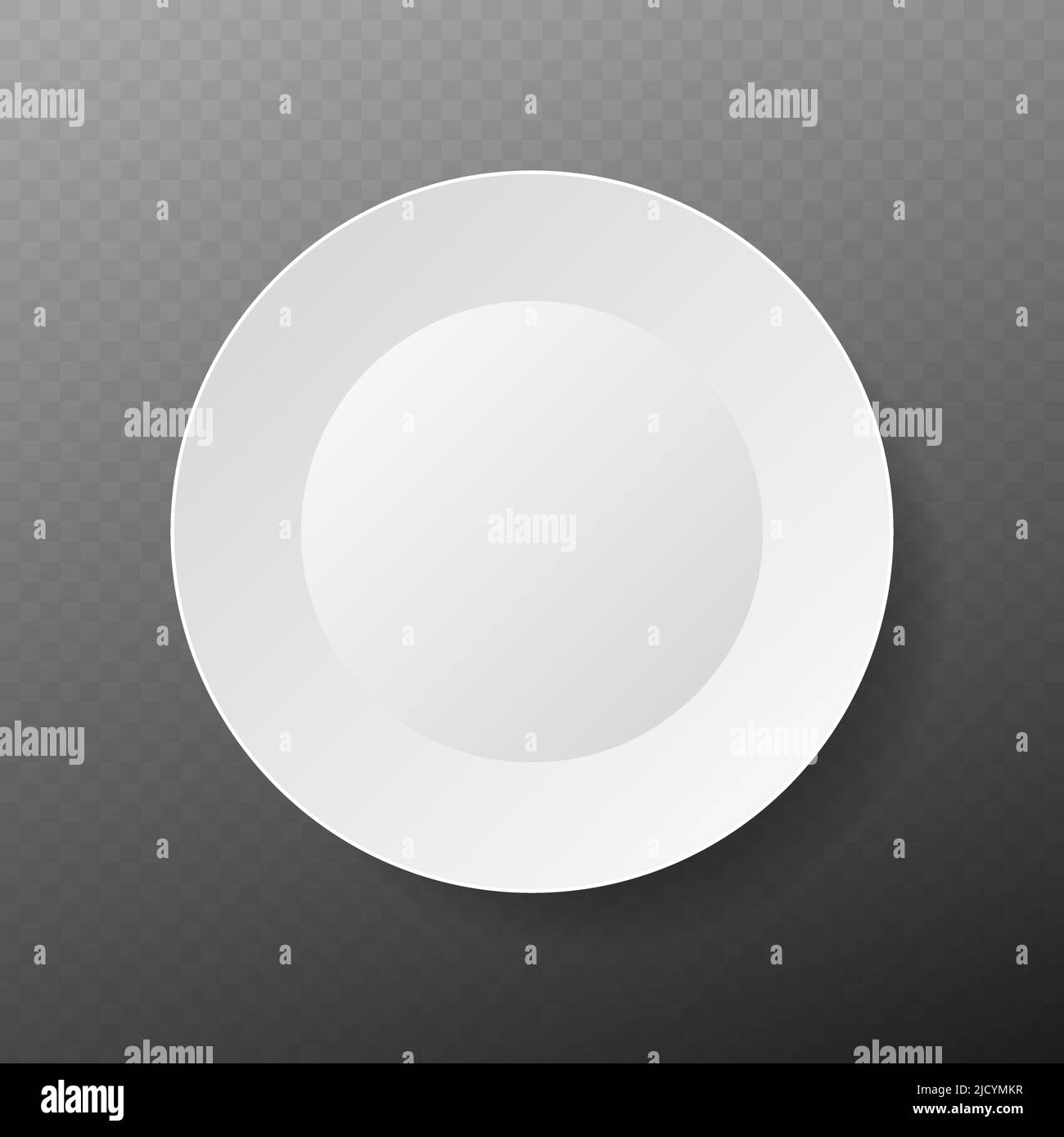 Empty white plate. Illustration on white background. Stock Vector