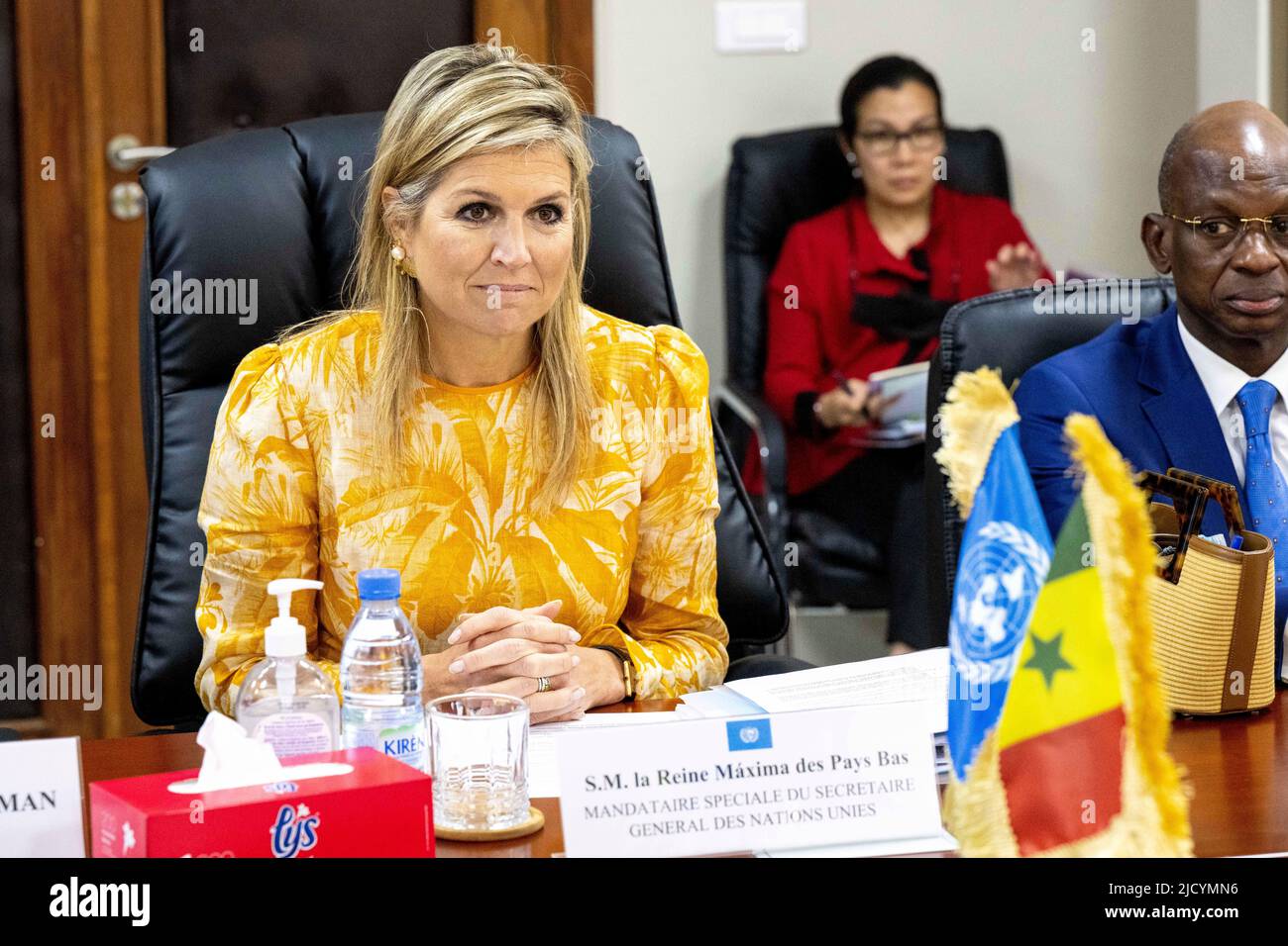 Dakar, Senegal. 16th June, 2022. Queen Maxima of The Netherlands in Dakar,  on June 16, 2022, for meetings with minister Aminata Assome Diatta,  minister Abdoulaye Daouda Diallo, minister Mme. Ndeye Saly Diop