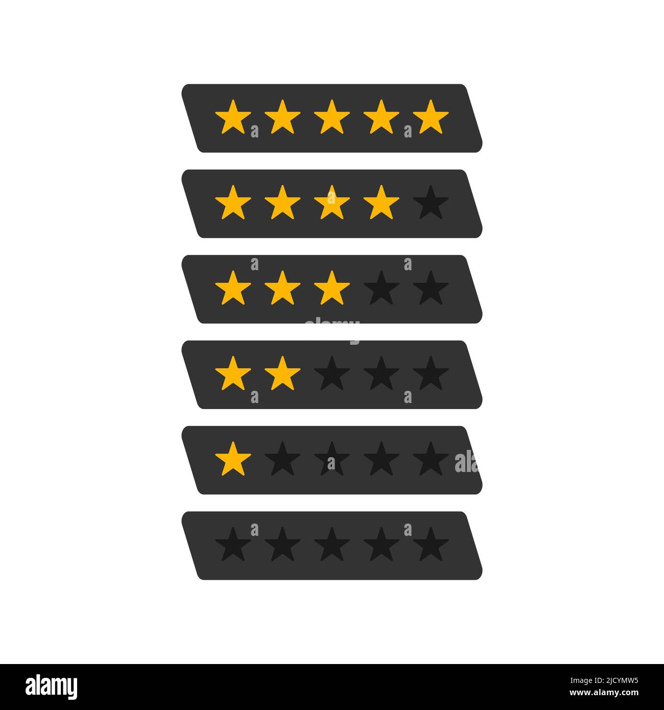 Set of stars rating. Customer review with gold star icon. Vector ...
