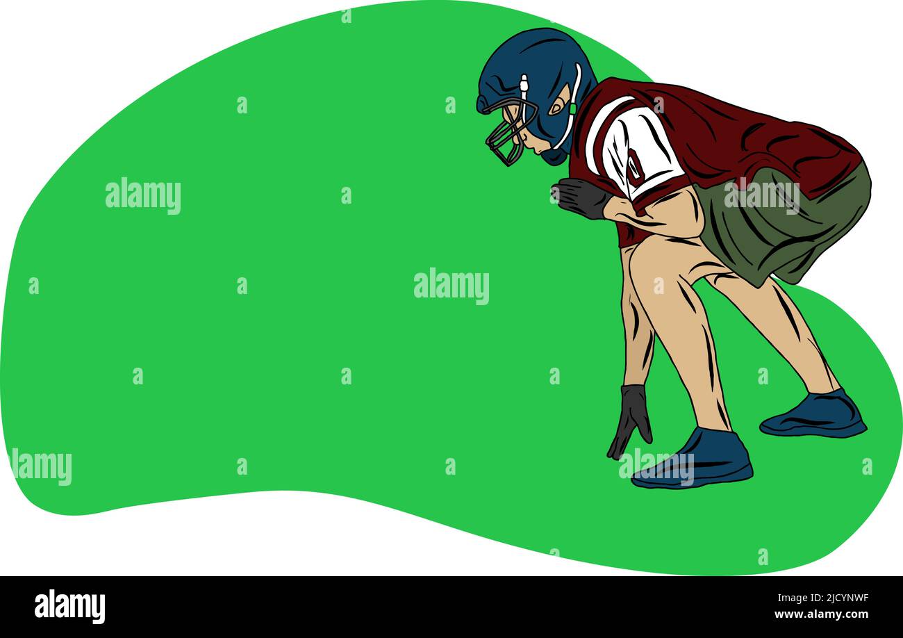 College playoffs game, american football player with a ball Stock