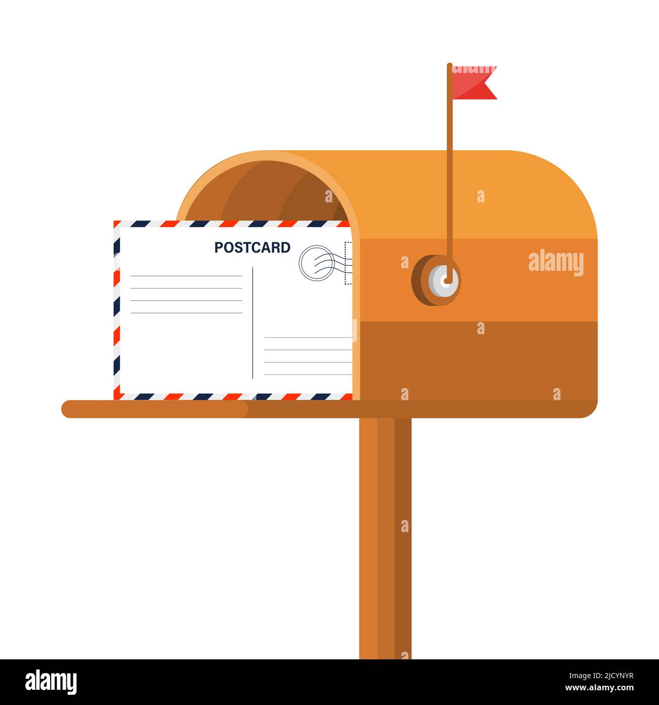 Mailbox vector illustration isolated on white, flat post office box