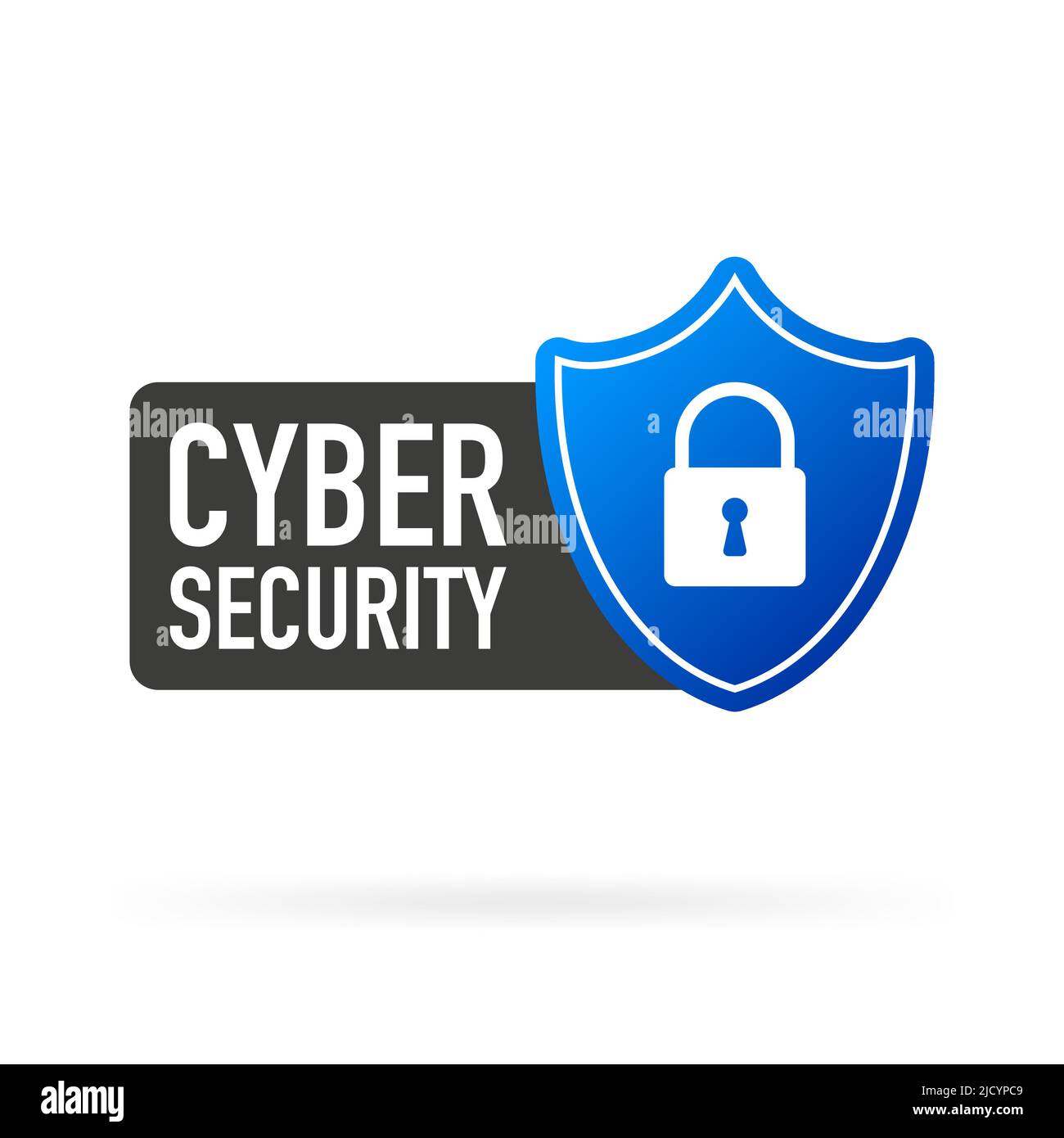 cyber security vector logo with shield and check mark. Stock Vector
