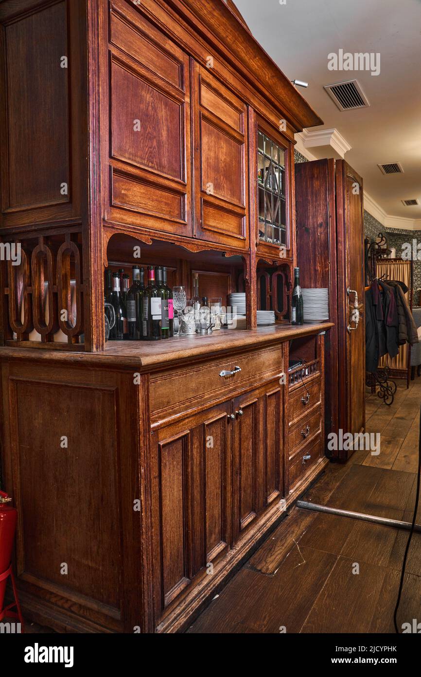 Photo of an old bar counter in a restaurant Stock Photo Alamy