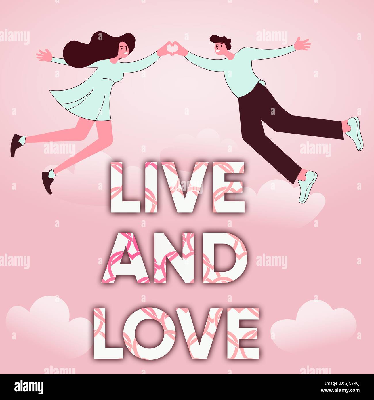 Inspiration showing sign LIVE AND LOVE. Conceptual photo Couple in love