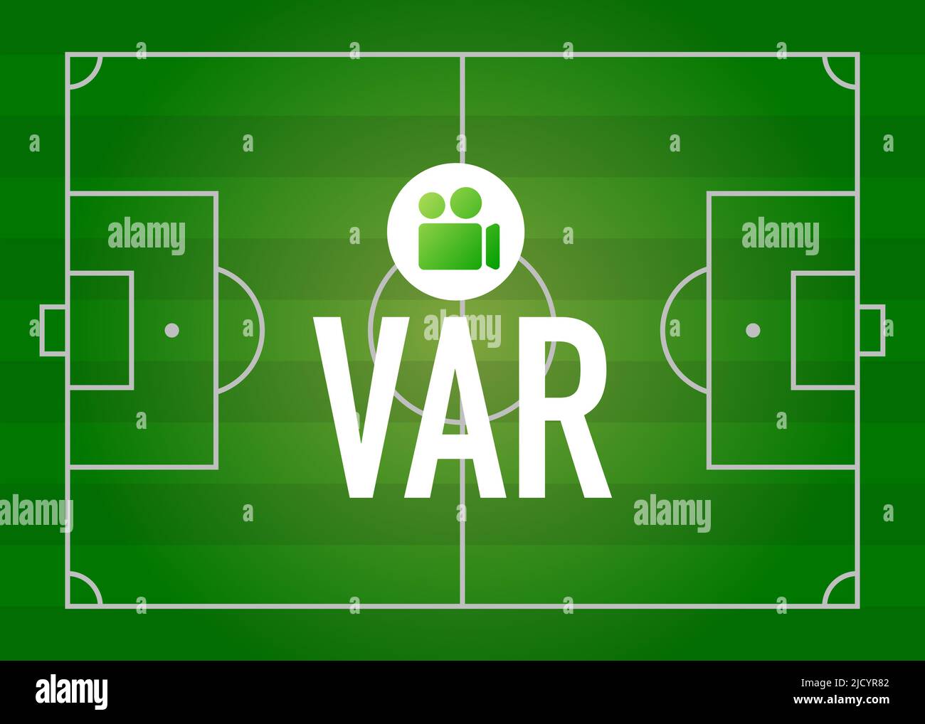 Video Assistant Referee Vector Illustration. Football, Soccer VAR System with Computer and