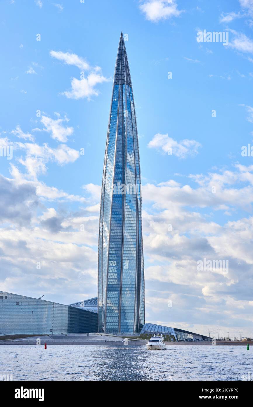 View of Lahta center in Petersburg from the bay Stock Photo - Alamy