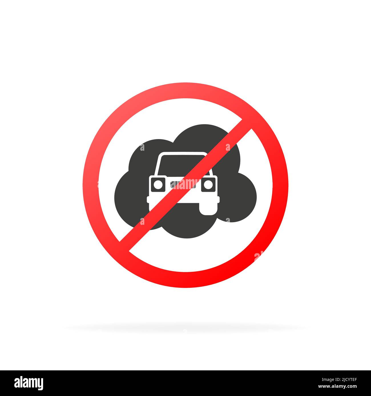 No co2 smog warning sign symbol isolated on a white background. Stock Vector