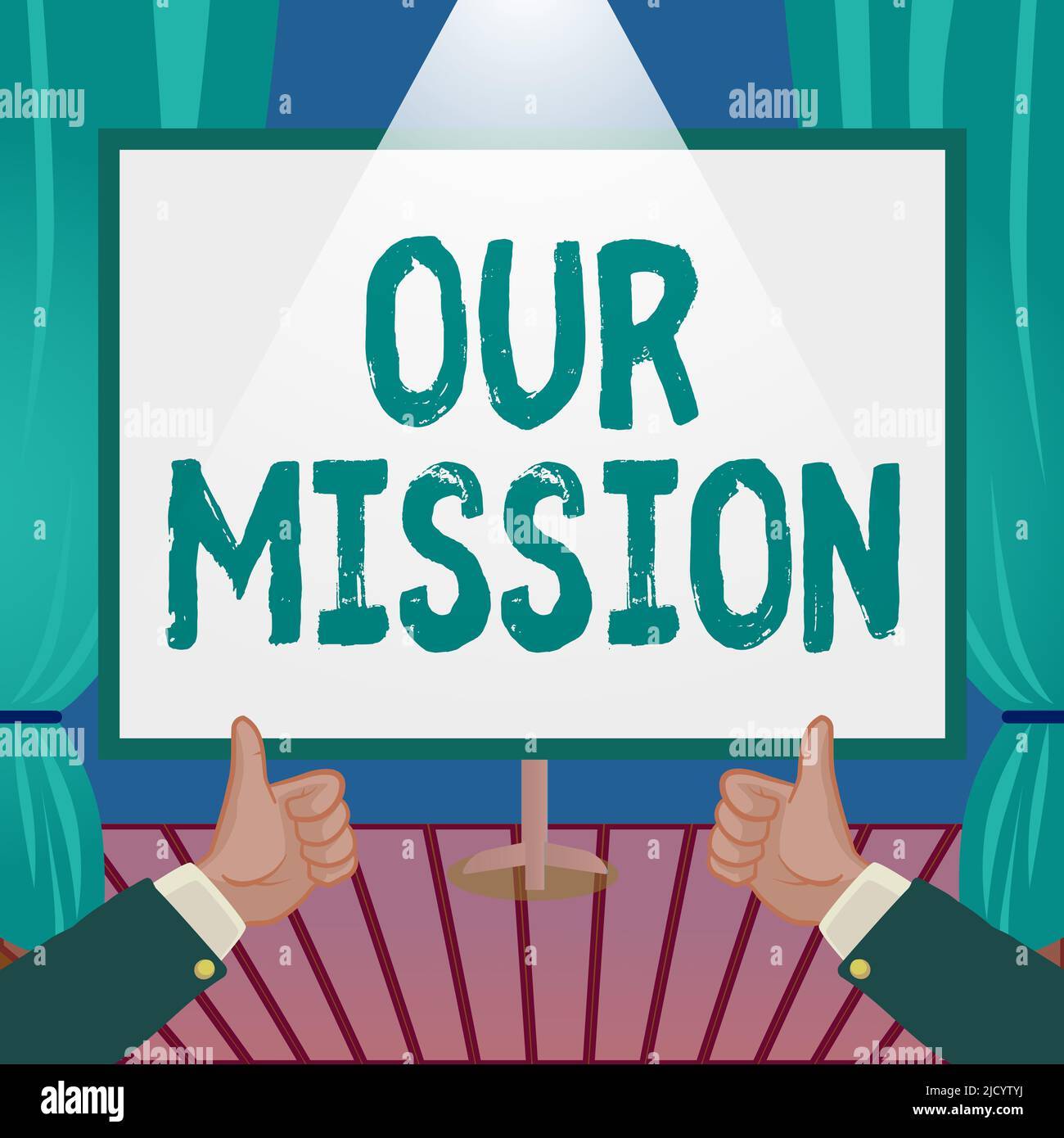 Hand writing sign Our Mission, Word Written on tasks or schedule we ...