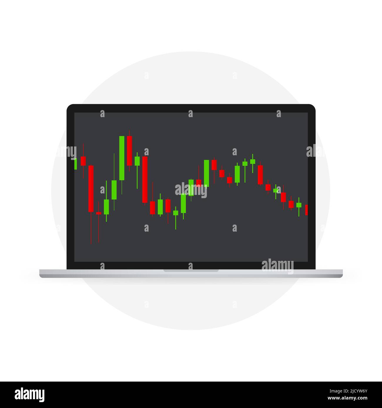 Candle stick graph chart of stock market investment trading. Vector