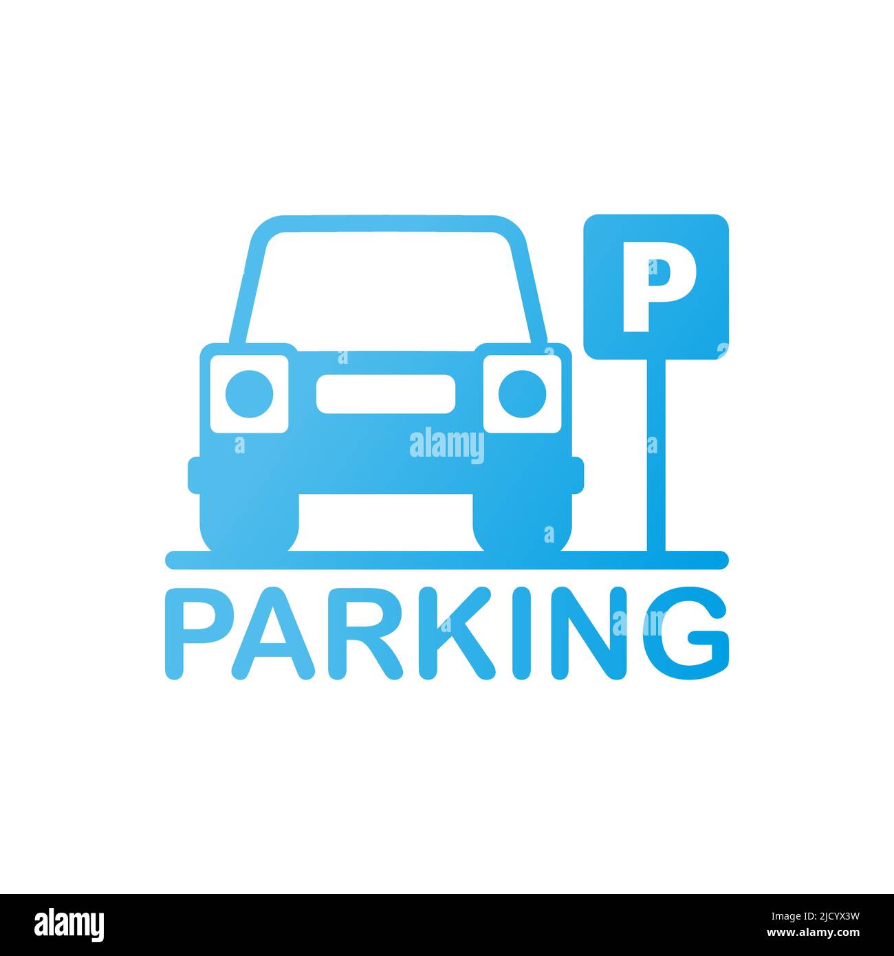 Isolated Parking Sign - Blue roadsign with letter P isolated on white