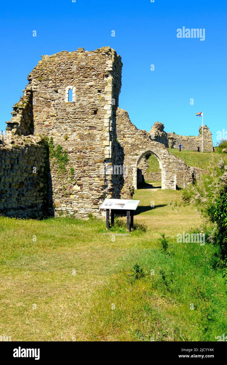 Hastings Castle Ruins, East Sussex, UK Stock Photo