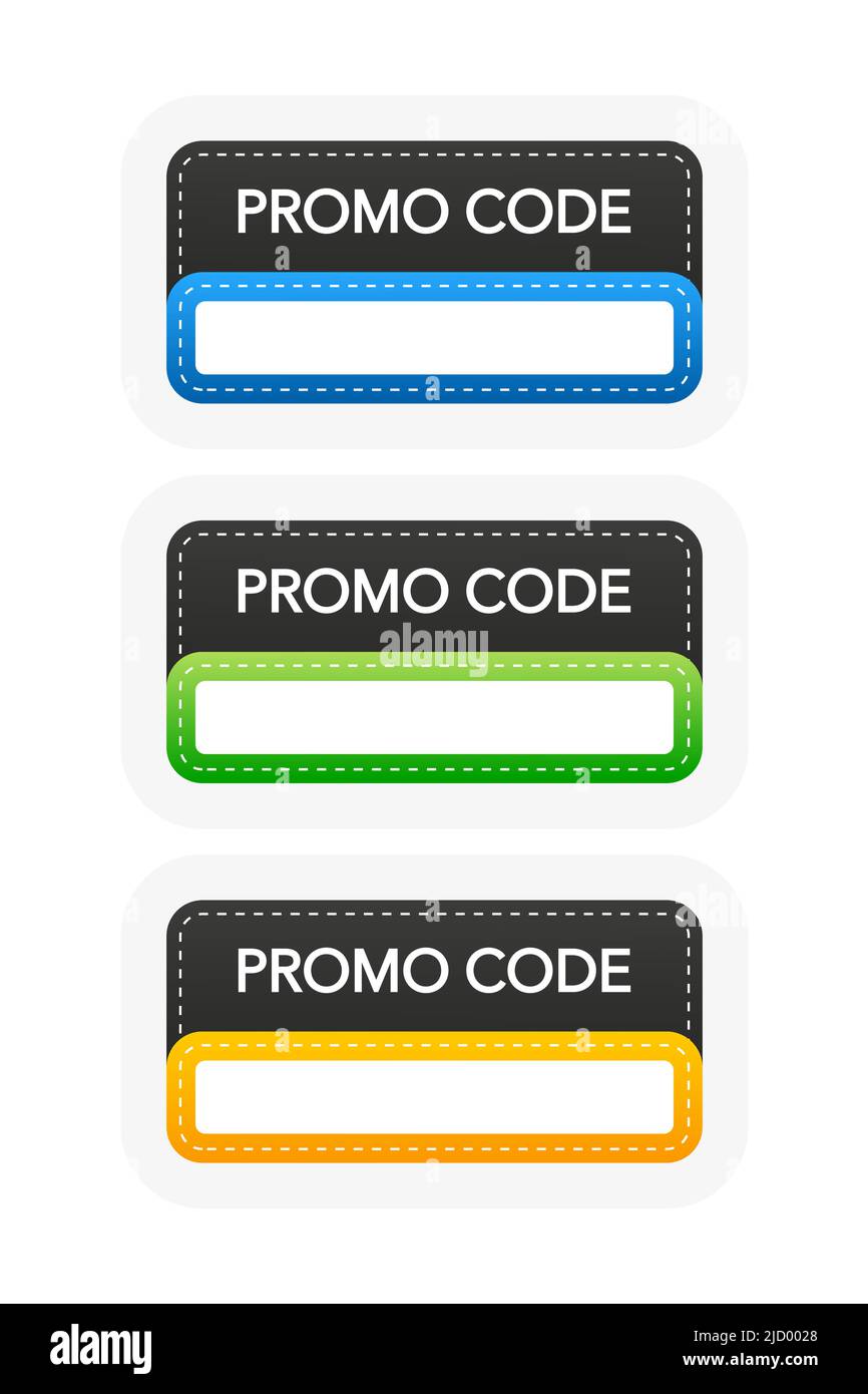 Modern cartoon template with different colors promo code. Minimal