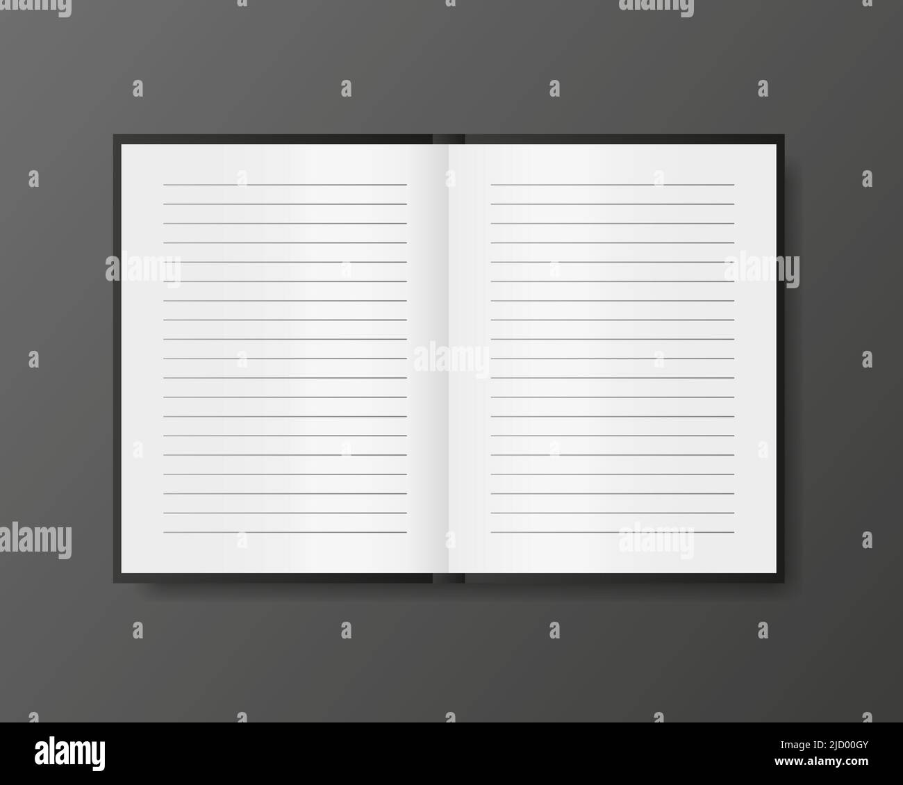 Note page mockup for cover design. Business design. Poster design. White background. Business card. Book page. Vector illustration. Stock Vector